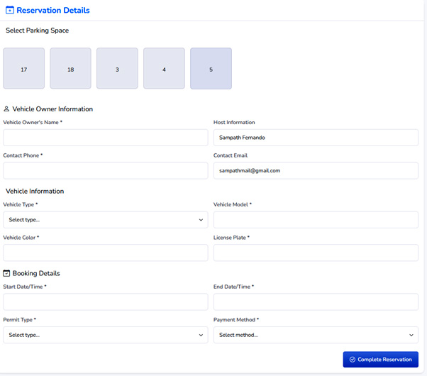 Vehicle Information Form